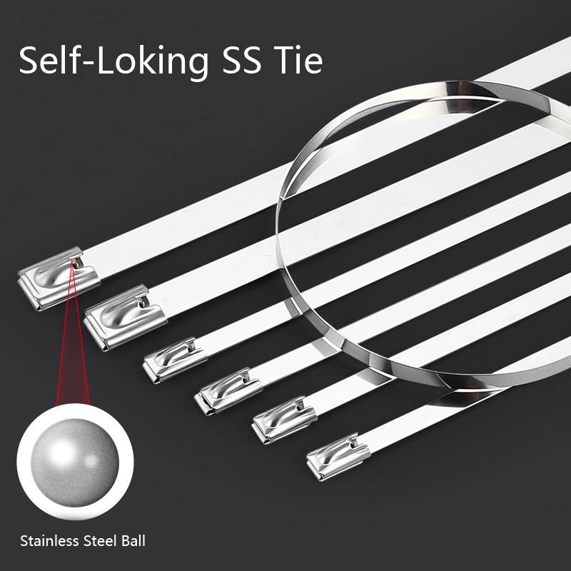 201/304 stainless steel ball self locking cable tie straps