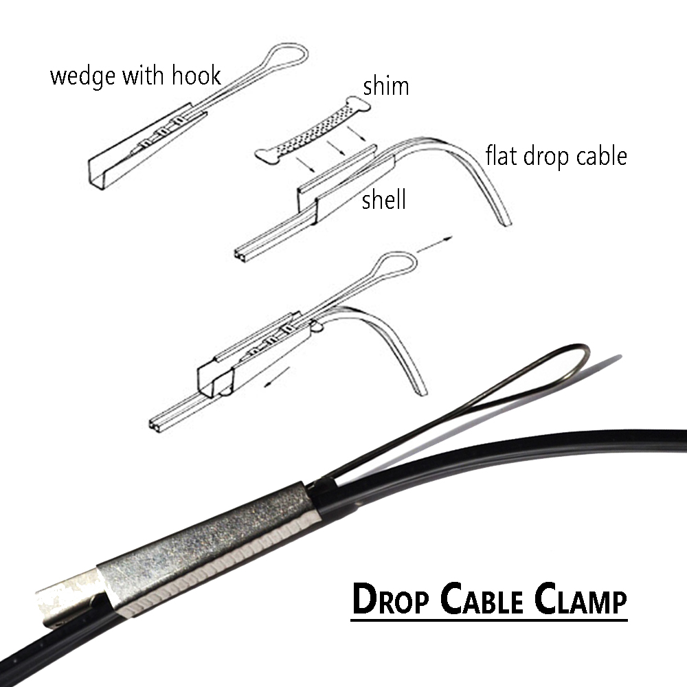 Tension clamp with drop cable