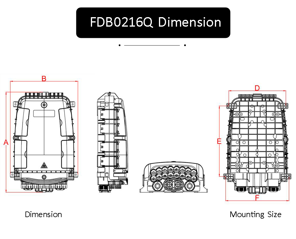 FDB0216Q fiber distribution box dimension