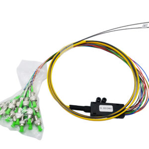 16 ribbon fiber optic pigtails FC APC conectors with breakout kit ABS black 1.5m