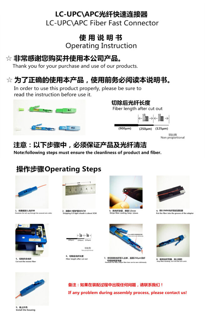 LC fast connector YDFAC012 user manual