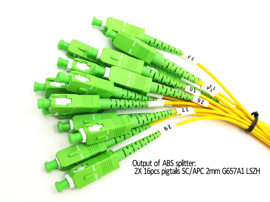 1*32 PLC splitter module output pigtail SC APC connectors 1meter