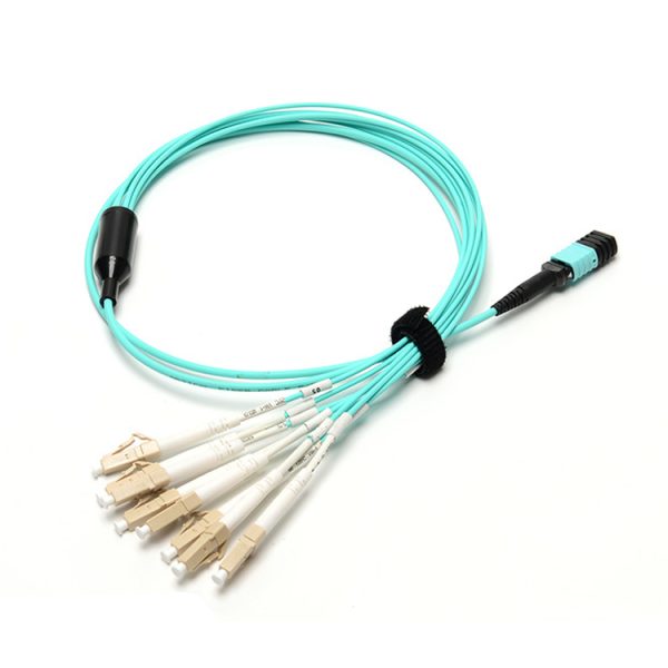 8 Fibers MPO to 4LC Duplex Breakout Cable OM3