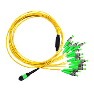 MPO To FC APC Breakout Cable 12 Fibers Single Mode