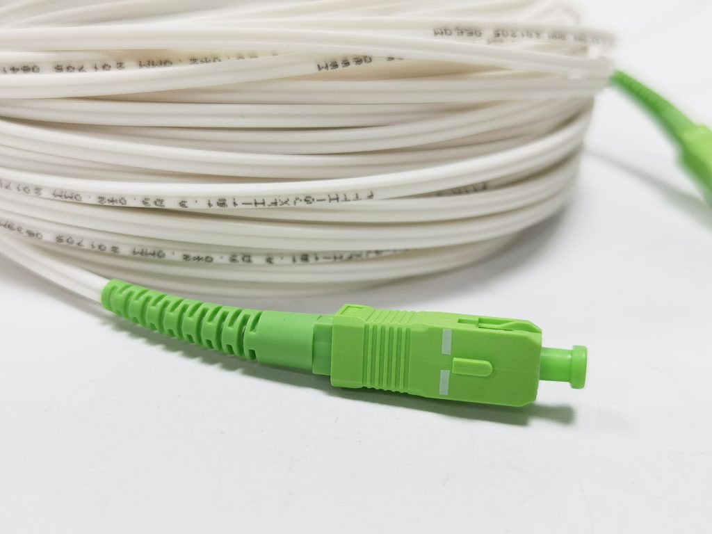 ftth drop cable patch cord sc apc connector white G657A2 LSZH