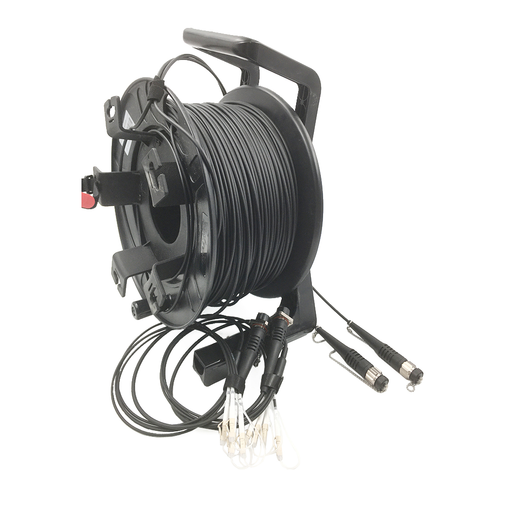 odc outdoor cable assembly with portable cable reel car for field installation