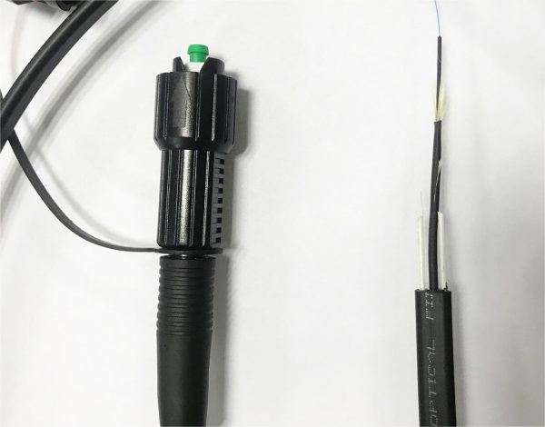 Outdoor flat drop cable 4*7mm pre-terminated with hardened reinforced mini sc connector