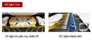 12 Port LC Sliding Rail Fiber Optic Patch Panel 24 Cores complete with splice tray and adapter