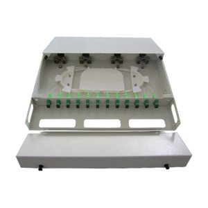 1U 12 Port Fiber optic patch panel dust proof with 2 covers at top rack mounting
