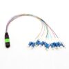 12 fibers male mpo to lc patch cord single mode g657a2 lszh 0.35m color coded