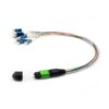 12 fibers male mpo to lc patch cord single mode g657a2 lszh 0.35m color coded