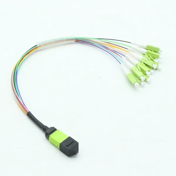 12 fibers usconec mtp to lc harness cable om5 green 0.35m