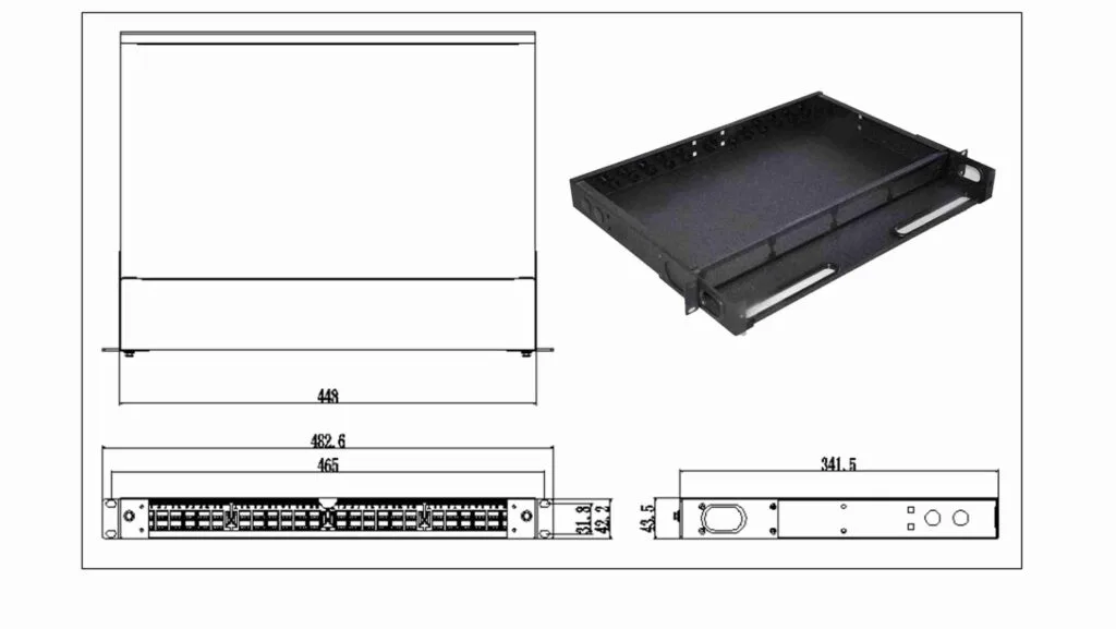 576 cores 1u mpo patch panel enclosures 4 bays mpo adapter plates