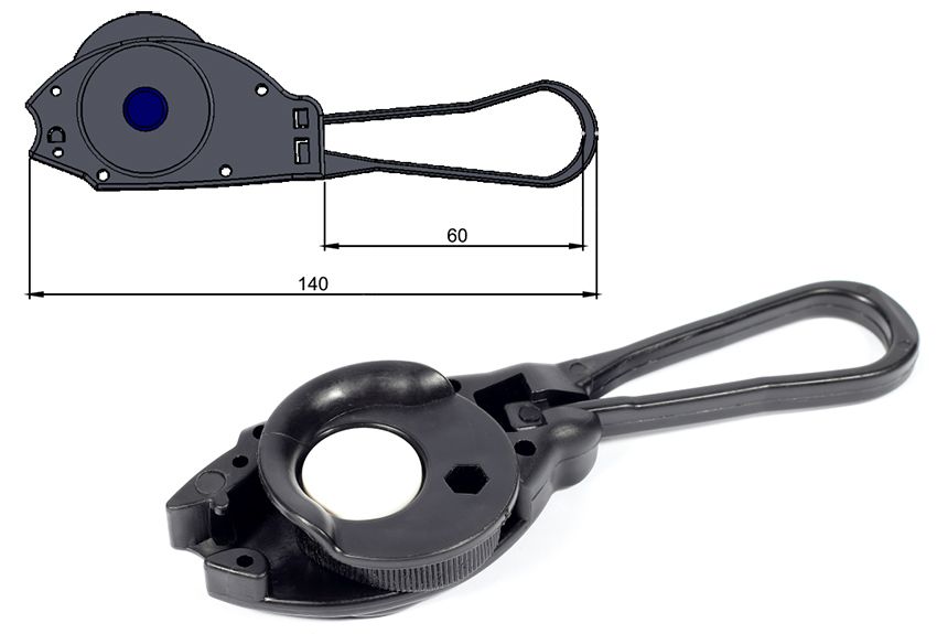 plastic drop wire clamp round one piece body tension ftth tool kits