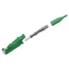 e2000 connector fiber optic cable 0.9mm sm apc with metal self locking dust cap, green