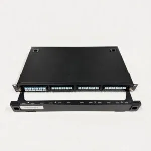 High Density MPO 96 Fibers Rack Mounted Patch Panel Black for 12 Port LC Cassette