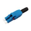 Single Mode OS2 LC/UPC Optical Connector Uniboot 5.0mm Fiber Optic Cable Connector Blue Housing, Black Boot