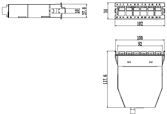 576 cores 1u mpo patch panel enclosures 4 bays mpo adapter plates