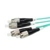 MPO To FC 4 Fibers Fanout Patch Cord 100M OM3 Multimode Aqua Cable