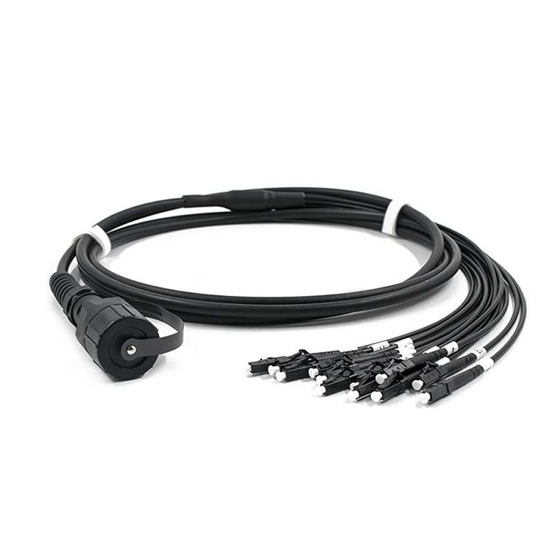 outdoor odva mpo 12 to lc patch cord cable fanout 2.0mm pigtails in black