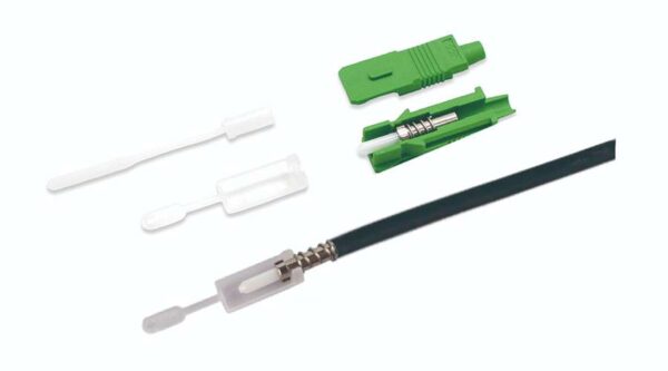 optical sc apc connector 2.0mm, sm integrated body head with dust cap for duct pipeline pulling