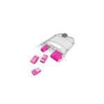 12 fiber male mtp lc cassette om4 violet connectors plastic housing