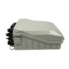 white plastic fiber splitter box, 16 waterproof plugs with sc adapters, 1x16 splitter module, 24 cores, outdoor pole mount
