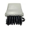 white plastic fiber splitter box, 16 waterproof plugs with sc adapters, 1x16 splitter module, 24 cores, outdoor pole mount