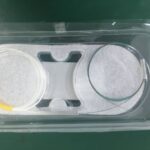 gpon optical plc fiber splitter 1x4 white in, blue out, bare fiber 250um coating 1 meter, single mode sm, 2pcs/blister box
