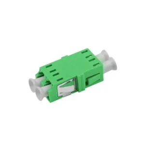 lc apc adapter duplex, sc footprint welding body, w/o flange, single mode apc green, metal clip