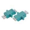 lc fiber adapter duplex sc footprint, welding body with flange, om3 aqua 10g, with metal clip