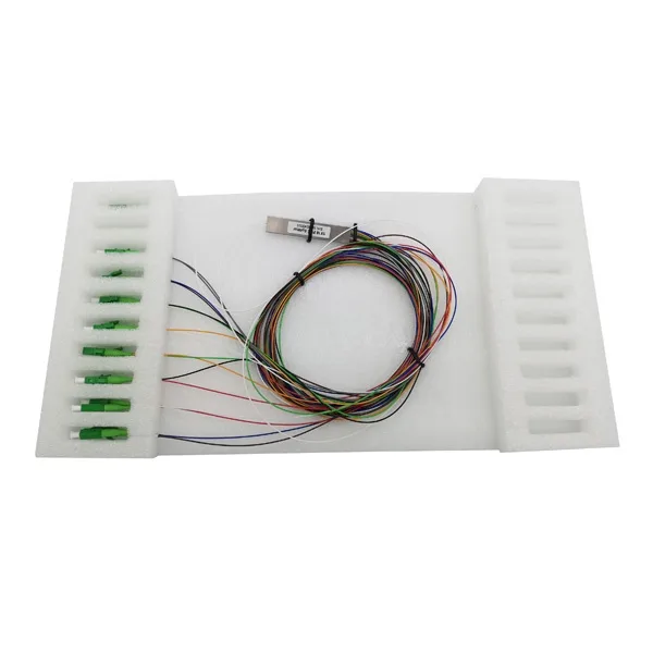 ftth 1 16 splitte for single mode fiber g.657, lc/apc connectors green, 20pcs/box foam pack