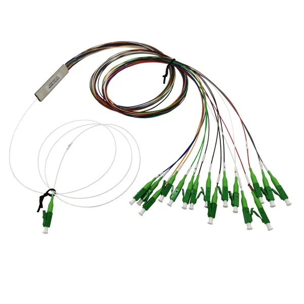 ftth 1 16 splitte for single mode fiber g.657, lc/apc connectors green, 20pcs/box foam pack