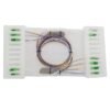 mini plc splitter module,stainless steel tube 1x2 with lc/apc connectors green 1meter 900um white in, colored output