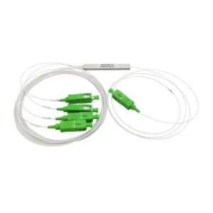 1x4 fiber splitter ribbon fiber optic cable 4 way out port sc apc connectors, white loose tube,1mts
