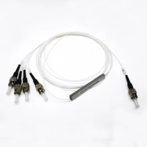single mode fiber optic splitter 1x4, st connectors, 1.5mts, g.657b3 fiber, bag pack