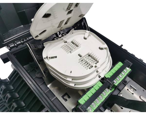 ip68 underwater ftth fiber optical termination box otb, wall pole mounting with ss304 metal sheet and cable clamps, 1x8 1x16 splitter enclosure