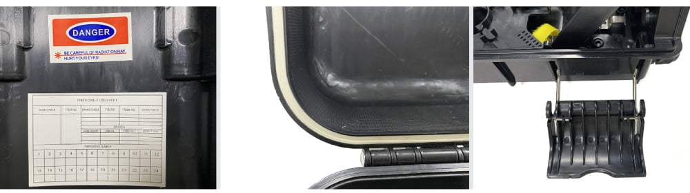 16 cores pole mount distribution box fiber, white black gray color customize, steel tube splitter or lgx splitter optional.