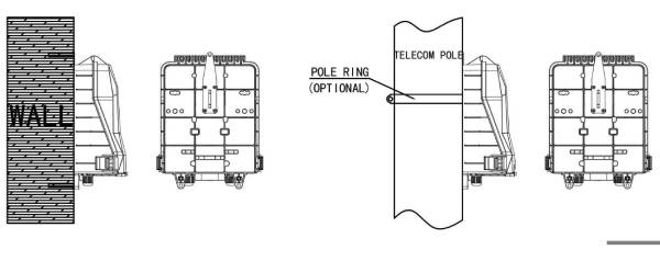 outdoor fiber termination box 24 ports, plastic, white, wall mount with screws, flexible front cable port panel