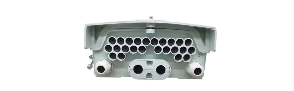 4 buckles gray outdoor fiber distribution cabinet ip65 wall mount, suitable for 1x16 sc splitter, 2x32 lc splitter