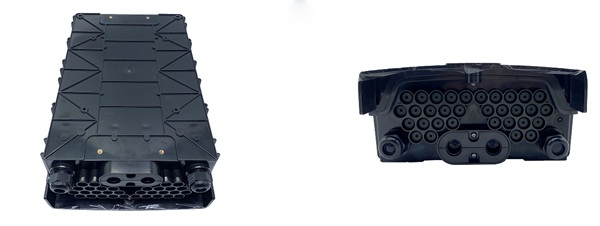 ip65 32 port nap outdoor fiber optic distribution box,345*220*95mm,4 x 12cores fiber trays, ip65, black