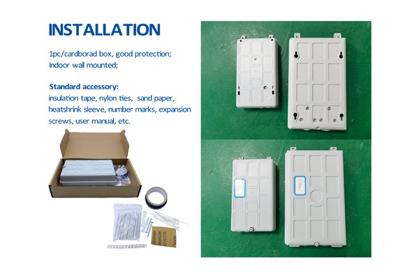 12 cores outdoor fiber optic termination box, 2 in cable diameter 16mm, 12 out pigtails 2.0mm with fixtures, gray