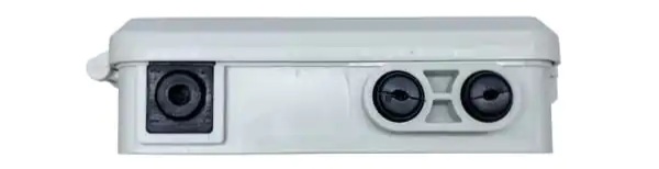 1in 2 out mini ftth fiber access terminal box, 2sc adapters, 2 fiber sleeve slots, white, left right open