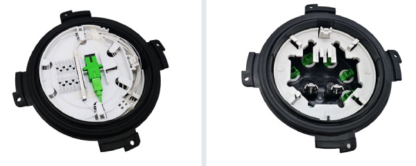 wall mount 8 port outdoor fiber access terminal for 1x8 splitter, ip67, black, pp+gf material