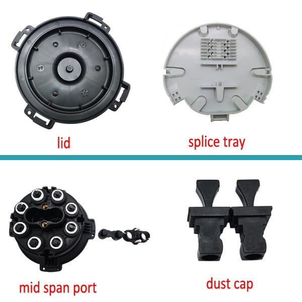 wall mount 8 port outdoor fiber access terminal for 1x8 splitter, ip67, black, pp+gf material