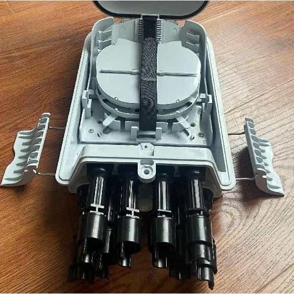 8 port optical splitter access terminal box, mounting on wall, ip67, white, plastic