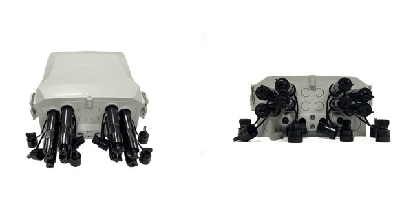 speical design ip65 1x8 splitter sc fibre access terminal box, outdoor wall mount, white