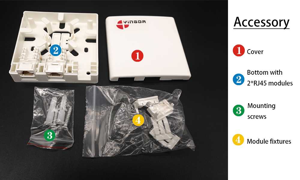 1 core fiber wall outlet, 2 rj45 modules for cat5e, cat6, indoor mounting on wall