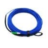 armored patch cord outdoor lc/apc lc/apc smf corning g657 a2 simplex lszh uv 3mm 20m, one side with woven net pulling eye , blue color, white printing