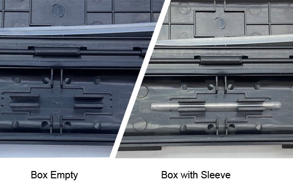 ftth connection box for drop cable protection, custom sc adapter, mechanical splicer or fiber sleeve, waterproof with rubber, 1in 2out